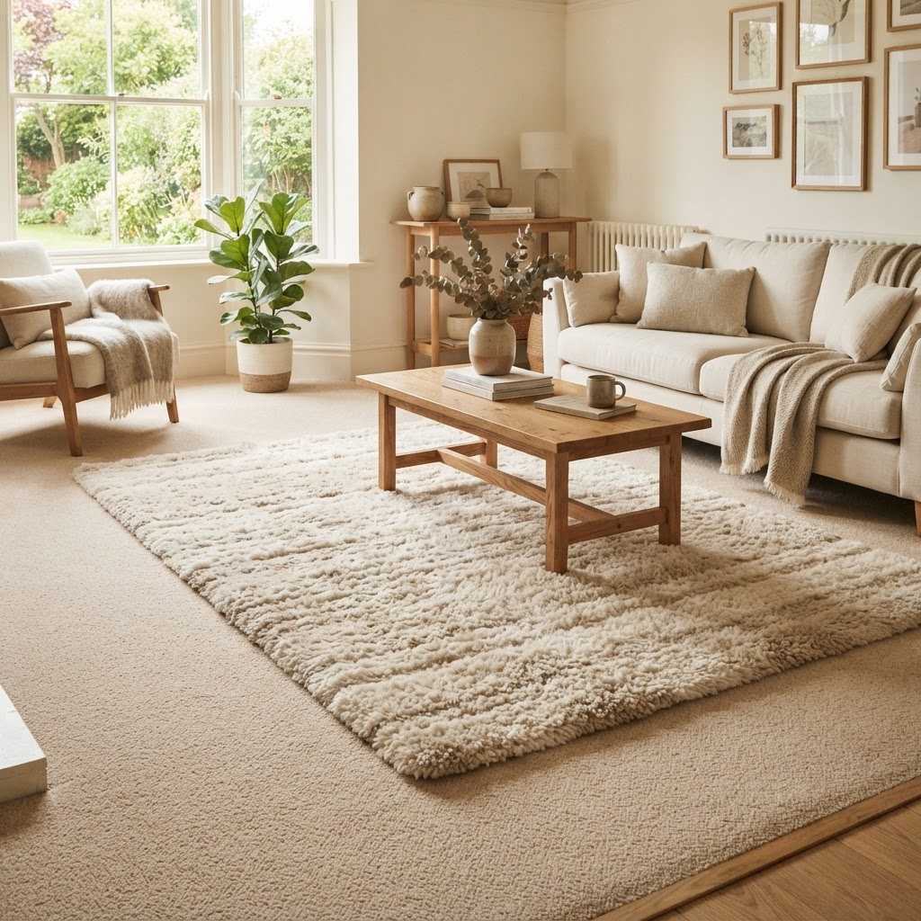Living room rug deep clean